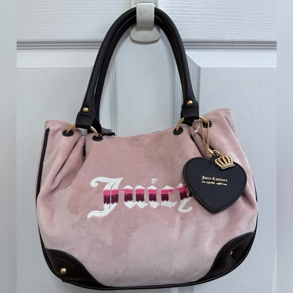NWT Juicy Couture Retro Vibe Satchel - Dusty Blush/ Chocolate